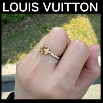 Louis Vuitton Rings Costume Jewelry Casual Style Initial Studded Street Style