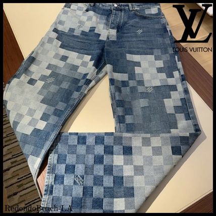 ダミエがお洒落☆【LOUIS VUITTON】テーラードパンツ ダミエモチーフがお洒落♪》Louis Vuittonパンツ ダミエ