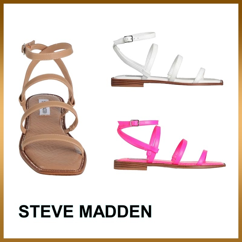【Steve Madden】サンダル アンクルストラップ スクエアトゥ