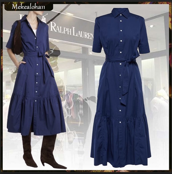 Polo Ralph Lauren☆コットンシャツワンピース ネイビー