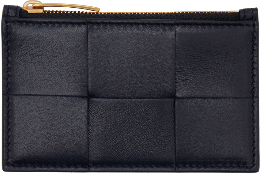 【関税込み】Bottega Veneta ネイビー ジッパー カードケース