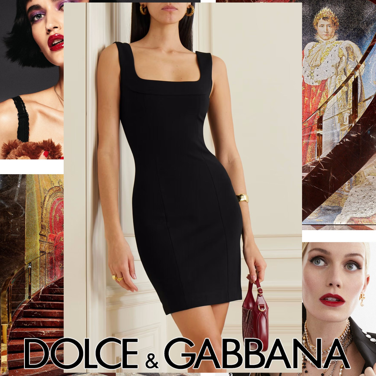 Dolce & Gabbana ストレッチジャージー ミニドレス ブラック