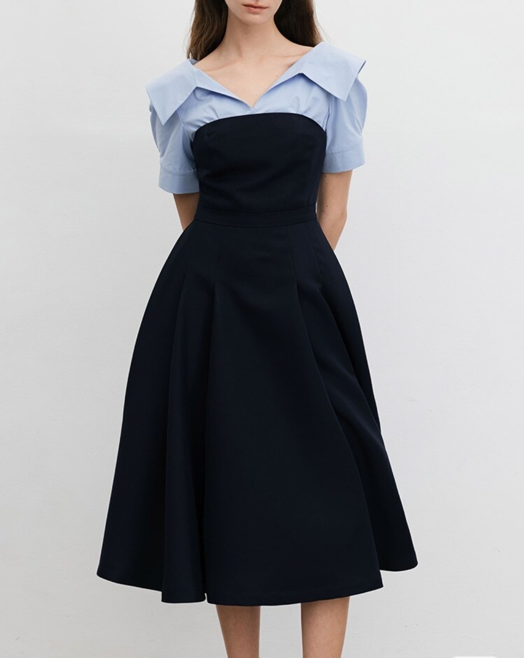 ★関税込★BAU by Bride And You★7分丈Hラインミディワンピース ☆関税込☆BAU by Bride And You☆7分丈Hラインミディワンピース