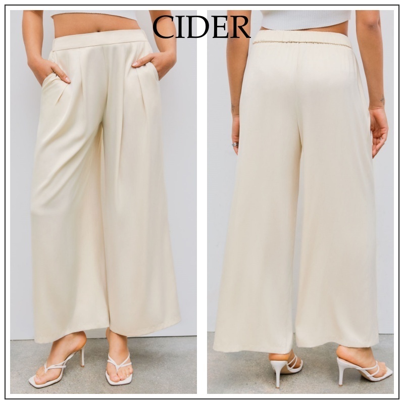 Cider◆ソリッド プリーツ ワイドパンツ【送料込み】