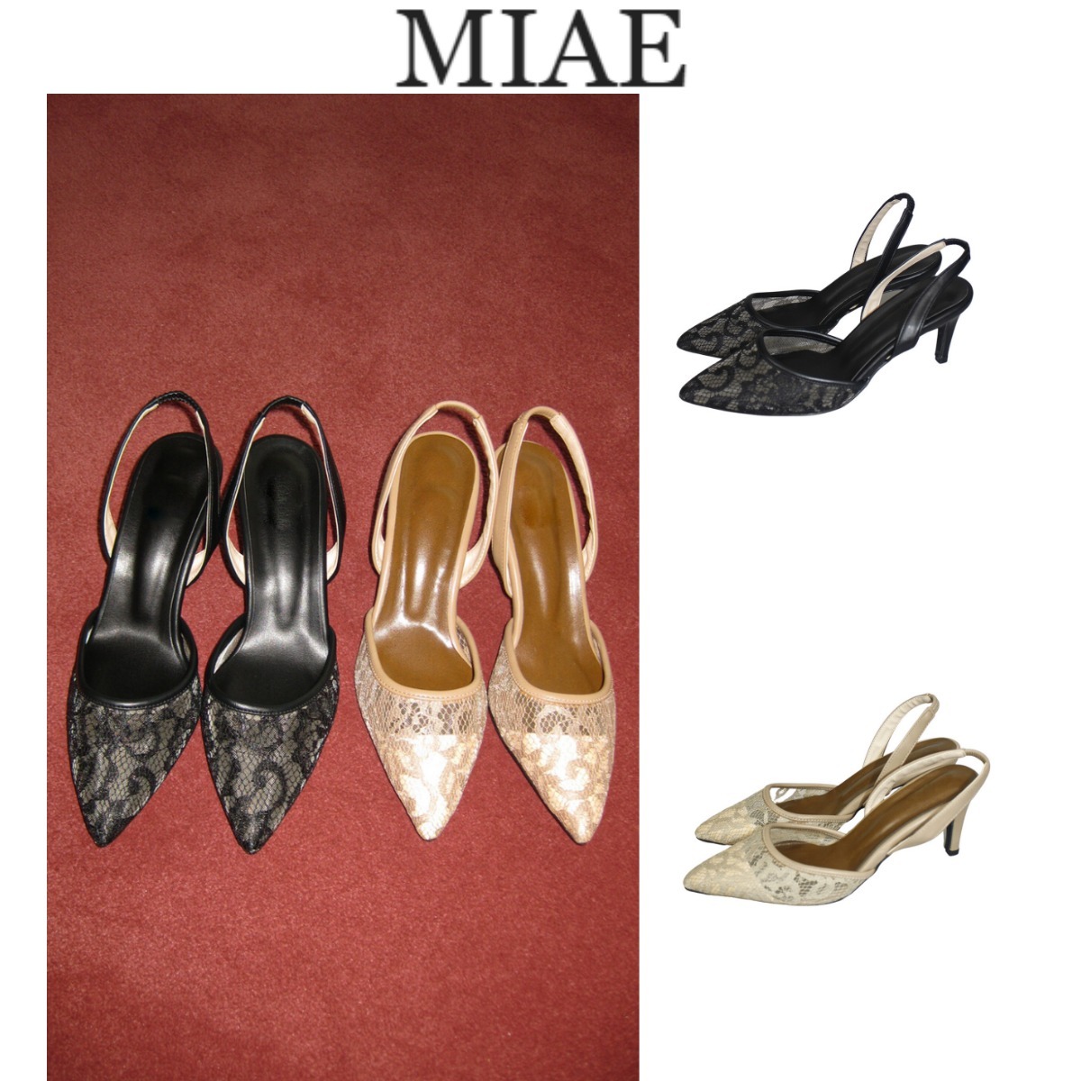 【MIAE】紅煙 Lace stiletto heel