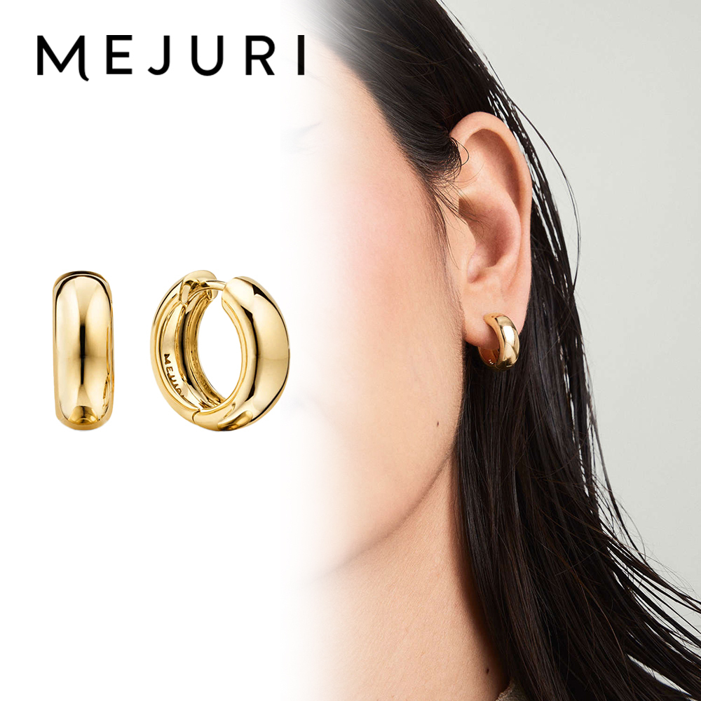 【MEJURI】14K プラッシュ スモール フープ ピアス 関税込