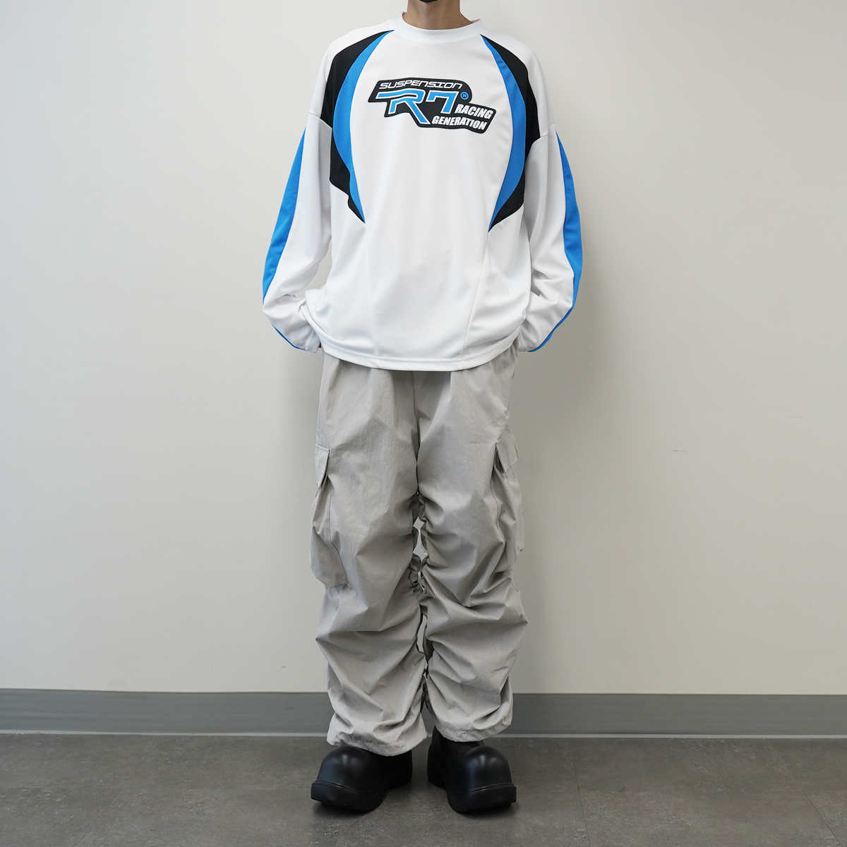 カーゴパンツ IONSEOUL over shirring cargo pants JE081 IONSEOUL over shirring cargo pants JE081 カーゴパンツ