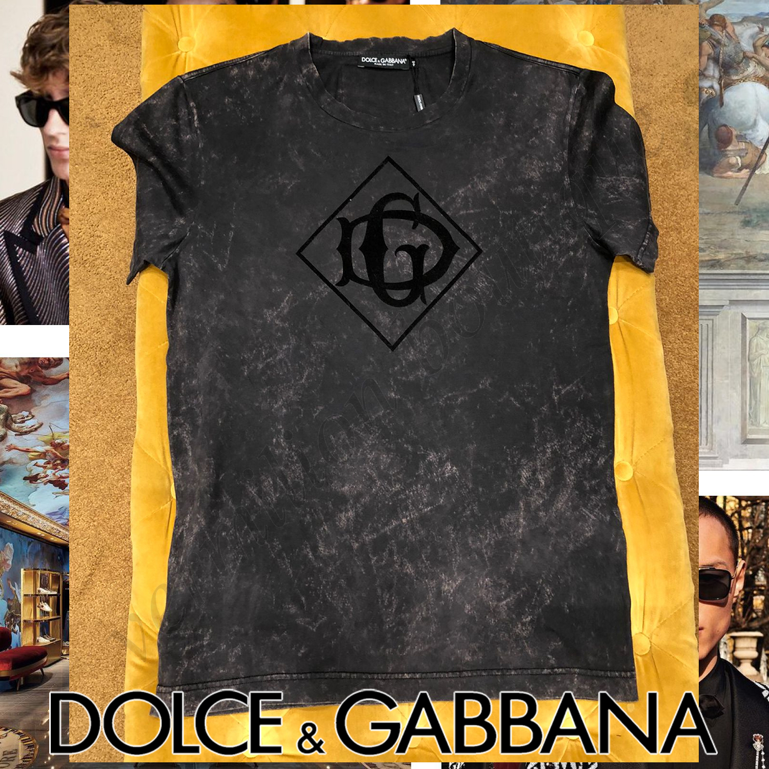 Dolce & Gabbana DGロゴ ダメージTシャツ ブラック