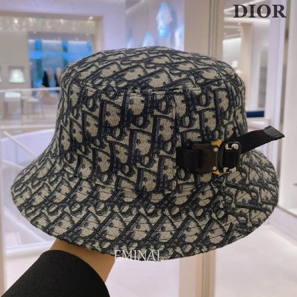 Christian Dior Wide-brimmed Hats Unisex Street Style Bucket Hats Wide-brimmed Hats