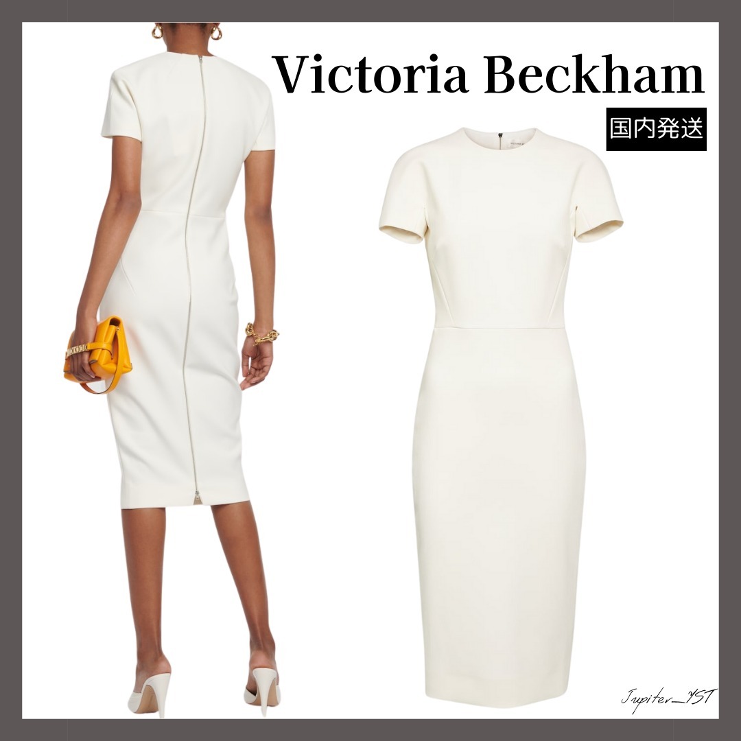 VICTORIA BECKHAM◆Crepe midi dress【送料関税込】