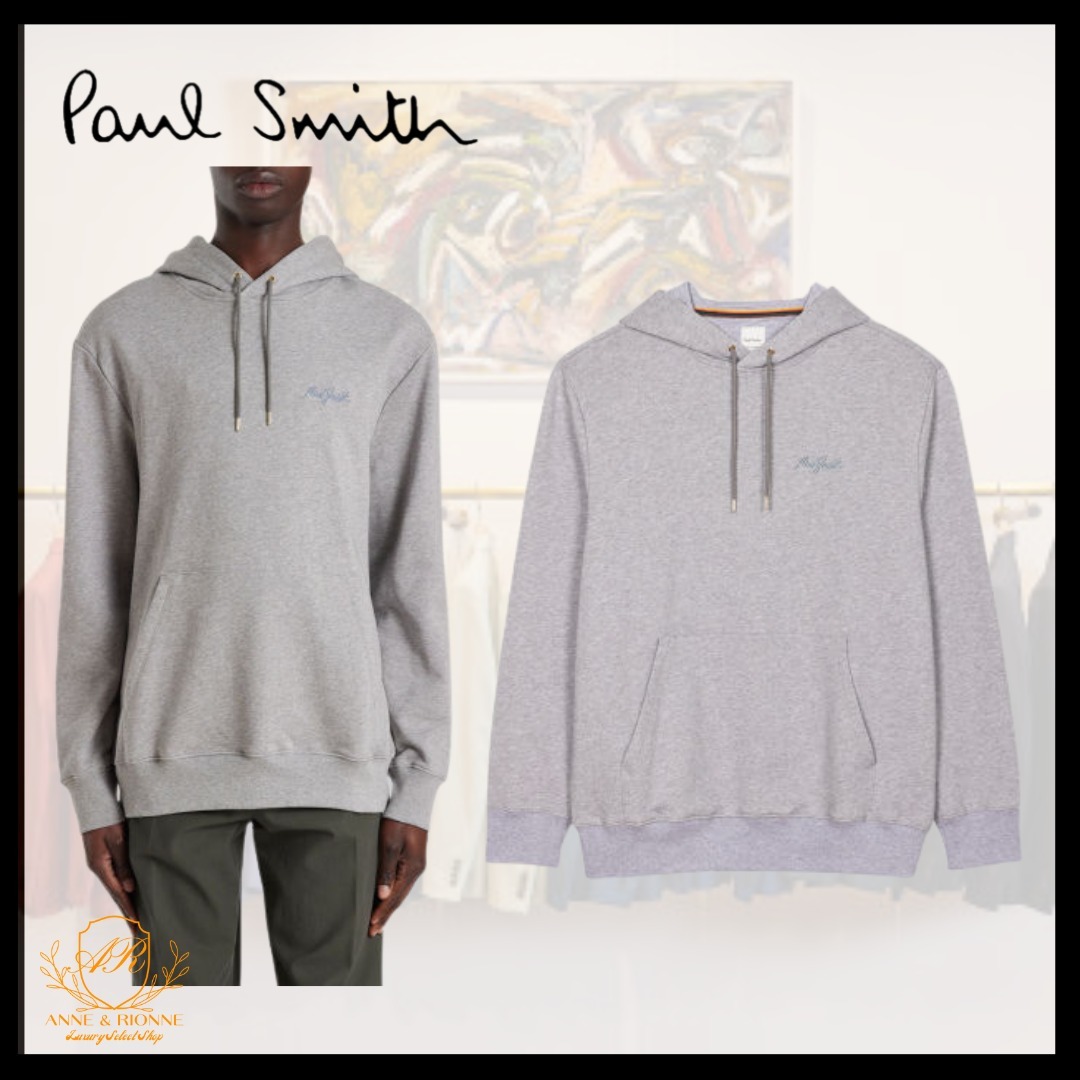 Paul Smith フーディパーカー コットン ストライプ シャドーロゴ