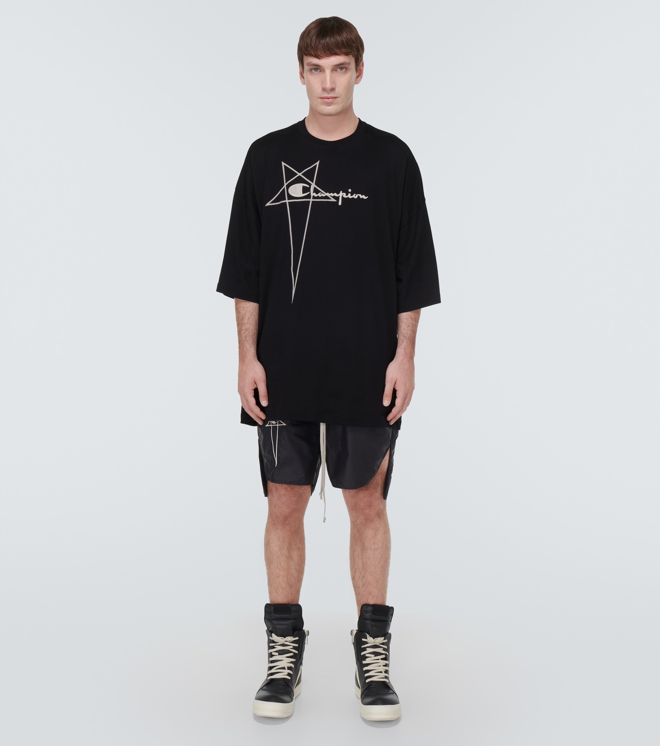 Rick Owens×champion 注目コラボ コットンクルーネックTシャツ Rick Owens×champion 注目コラボ コットンクルーネックTシャツ