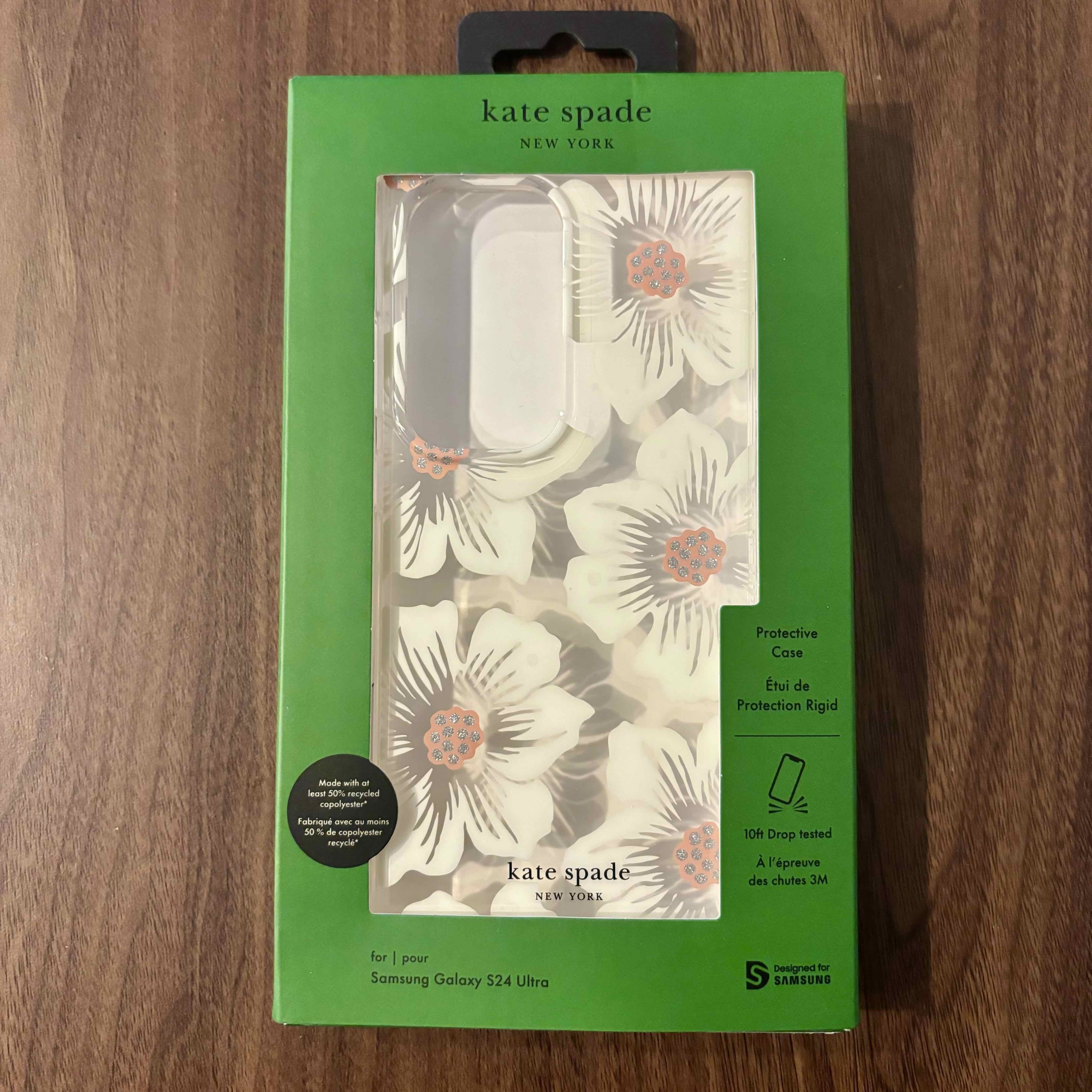 【kate spade】GALAXY S24Ultra用ケース クリア フローラル 花柄 Kate Spade - Protective Hardshell Case for Samsung Galaxy