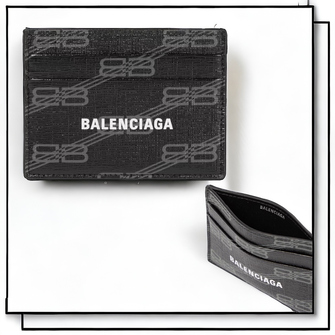 国内発☆BALENCIAGA BBモノグラム フラグメント カードケース 国内発☆BALENCIAGA BBモノグラム マグネット カードホルダー