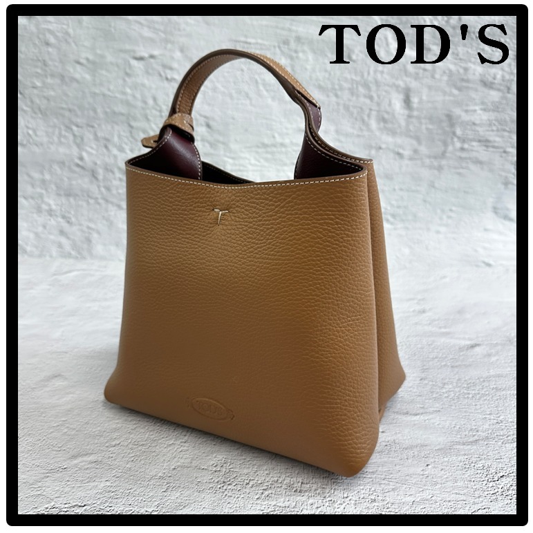 関税込★TOD'S★Tタイムレスレザーミニショルダーバッグキャメル