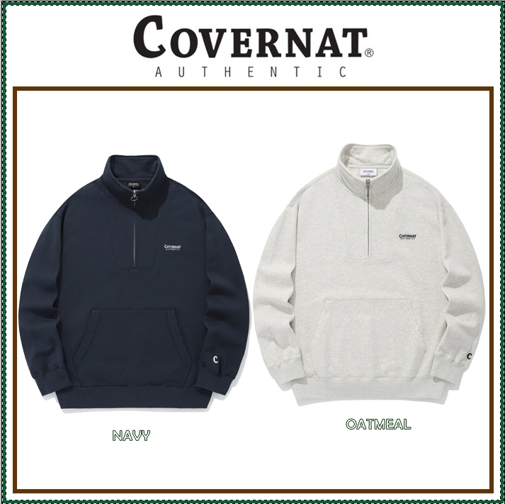 【COVERNAT】DAMAGED HALF ZIP-UP SWEATSHIRT/追跡付