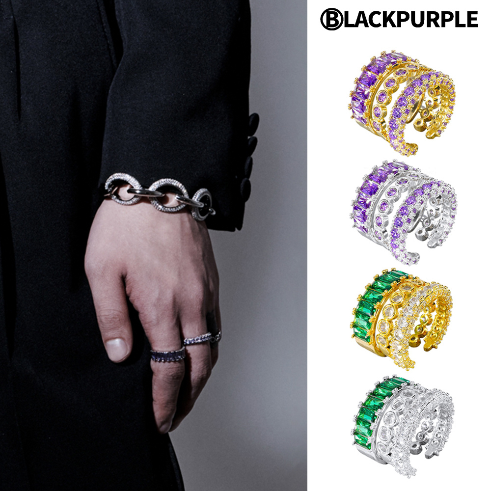 【BLACKPURPLE】23FW★ Two-way open ring ear cuff