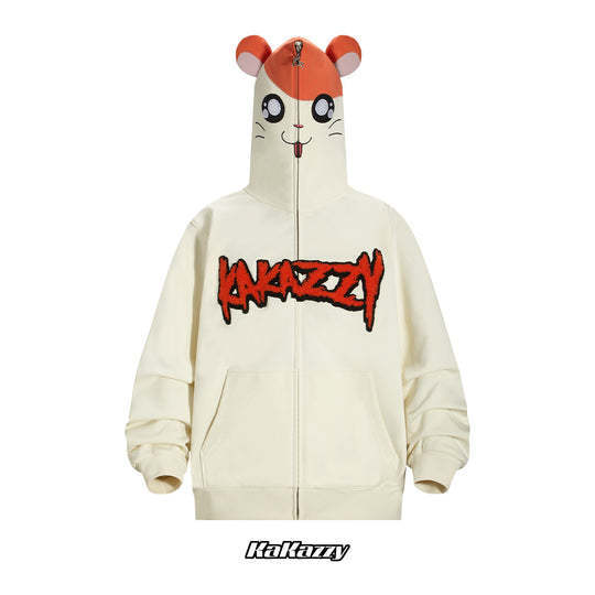 【Kakazzy】Full Zip Hoodie ハムスター Apricot