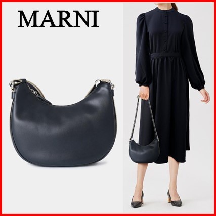 関税込み◎【MARNI】Nassa ラフィアスモールホーボーバッグ Natural raffia and blue Nassa small hobo bag | Marni