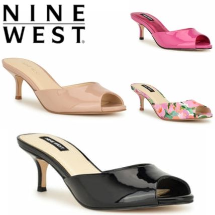 Nine West Heeled Open Toe Casual Style Street Style Plain Block Heels