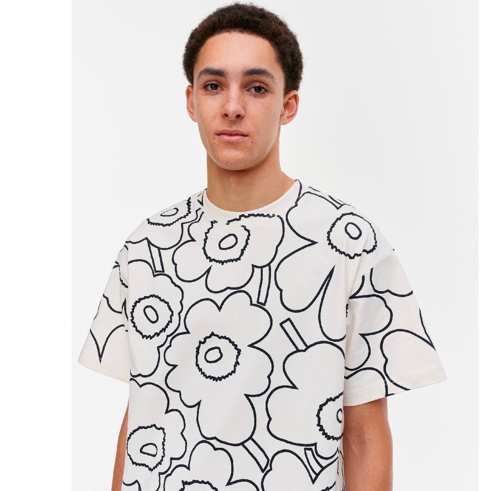 24AW■marimekko■Biitti Pieni Piirto Unikko コットンTシャツ 2024SS】マリメッコ/ Biitti Pieni Piirto Unikko Tシャツ