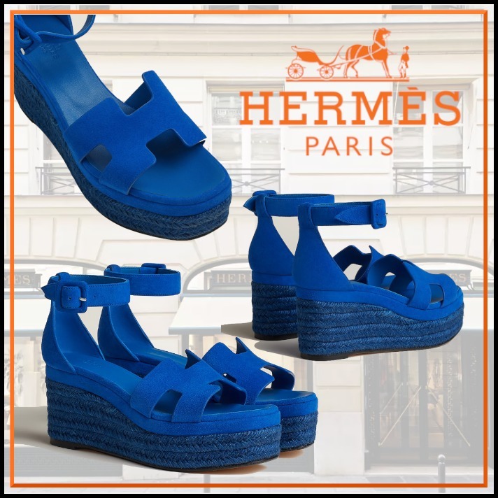 ウェッジヒールもブルーが新鮮！HermesElda エスパドリーユ