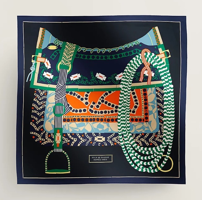 HERMES 最新作 スカーフ カレ90 Silla de Gaucho embroidered Silla de Gaucho scarf 90 | Hermès USA