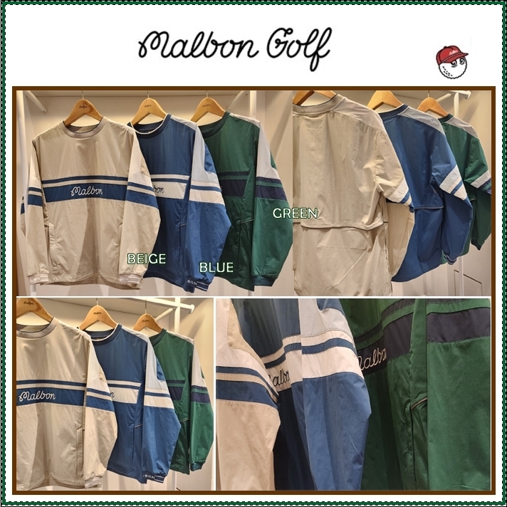 【MALBON】M4121PPI02 Bucket Logo Round Neck Piste■MAN