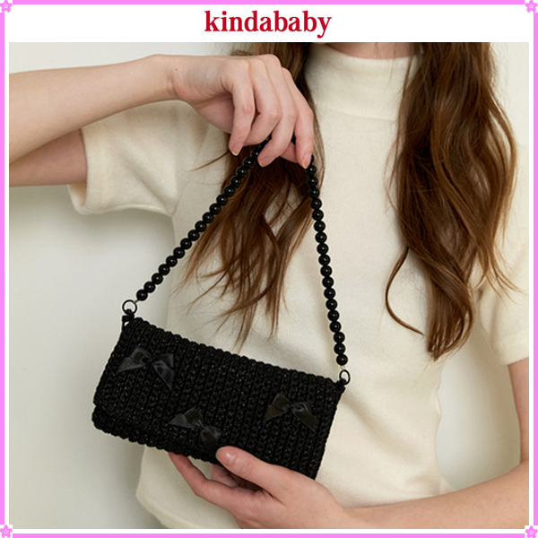 【kindababy】petit ribbon knit tweed bag〜ニットバッグ