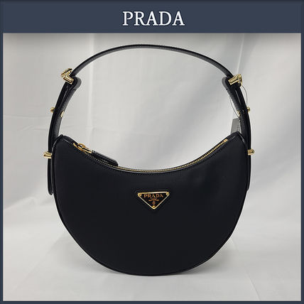 PRADA Shoulder Bags Street Style Logo FX Advantage / Exclusive Shoulder Bags