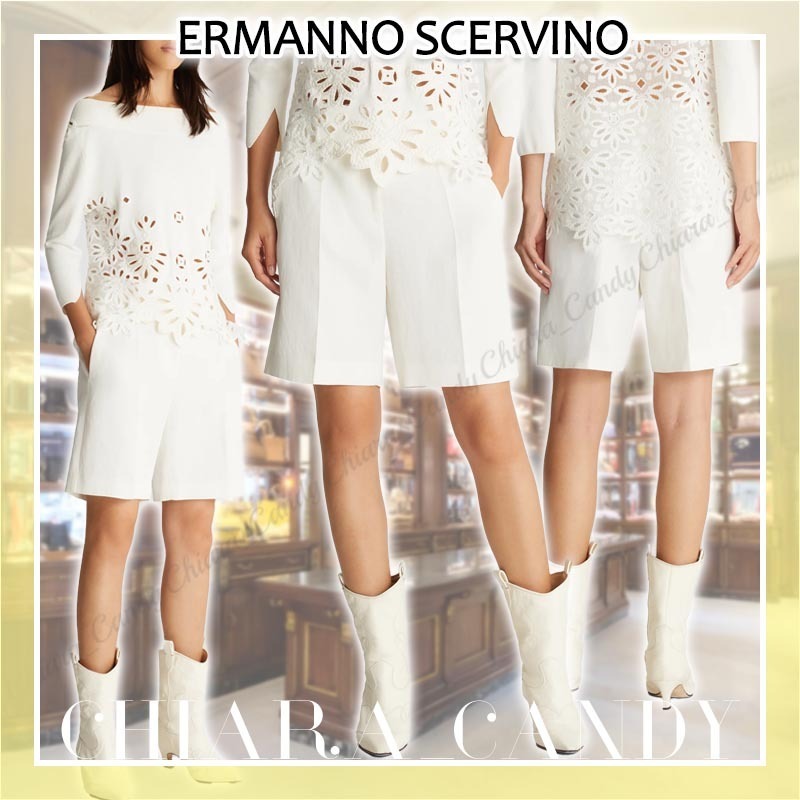 【24Cruise NEW】ERMANNO SCERVINO / リネン ショートパンツ