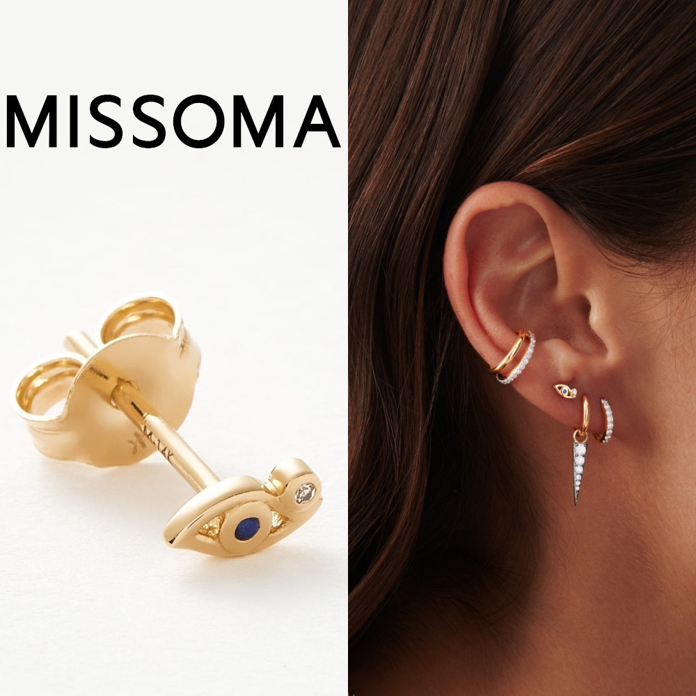 【Missoma】ファイン ブルーサファイア シングル スタッド関税込