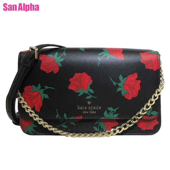 国内即送 kate spade ローズ柄 フラップ クロスボディ KE534