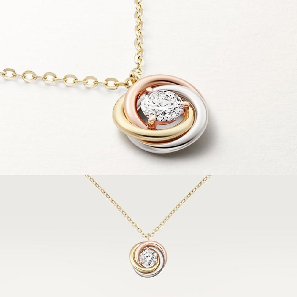 【Cartier】trinity トリニティ ネックレス 18K ダイヤ 送料込み