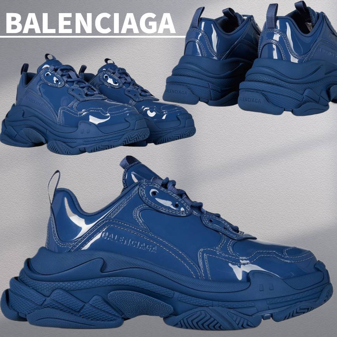 【BALENCIAGA】エナメルトリプル S スニーカー Blue