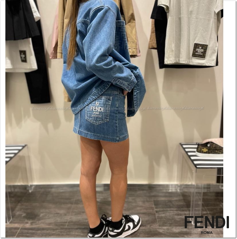 大人もOK☆24ss FENDI デニムミニスカート/~14y【関税込】