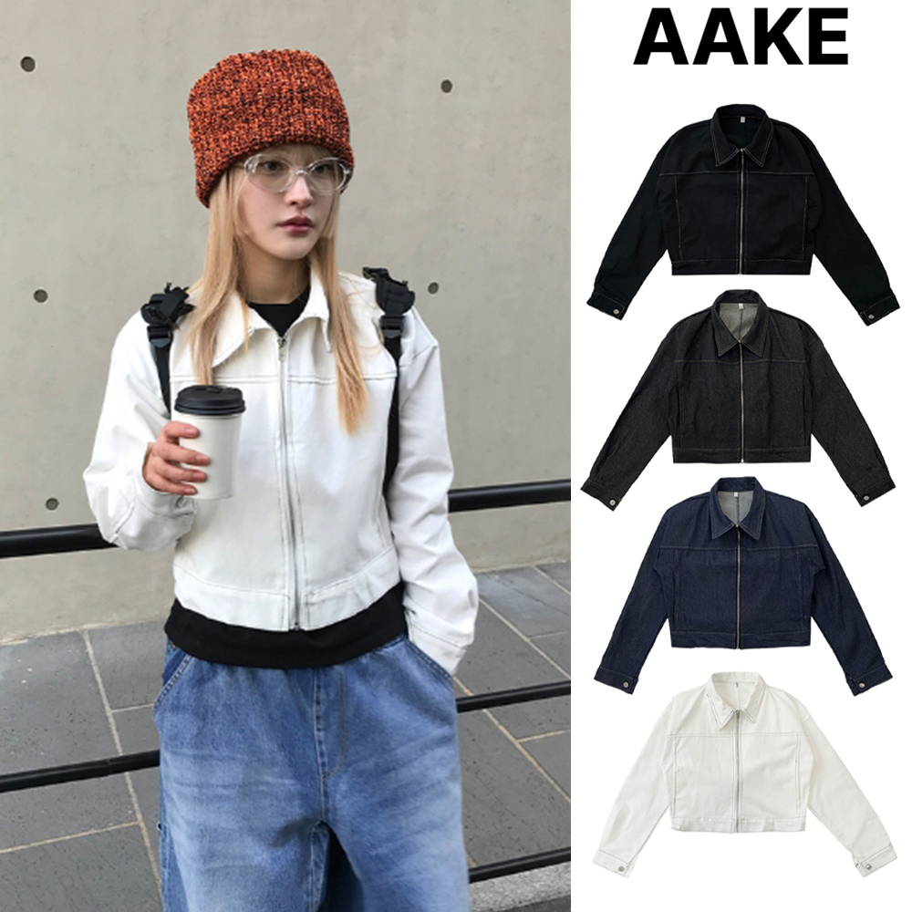 【AAKE】COTTON STITCH CROPPED JK