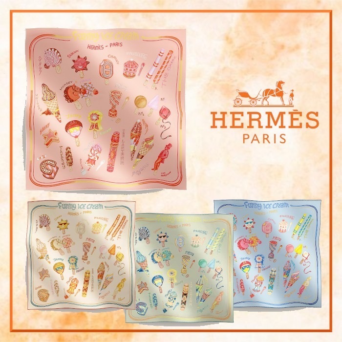 POPで元気でとっても可愛い\tHermes\tFunny Ice Creamスカーフ