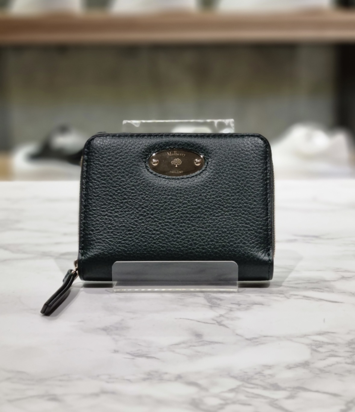 【関税込み】 ☆Mulberry☆ ロゴ ジップアラウンド ミニ財布 関税込み】 ☆Mulberry☆ レザー ジップアラウンド ミニ財布