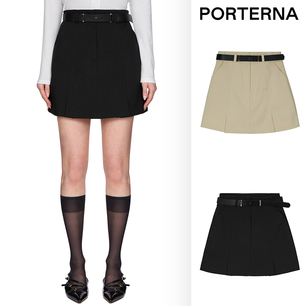 【PORTERNA】Fren Belted Short Skirt
