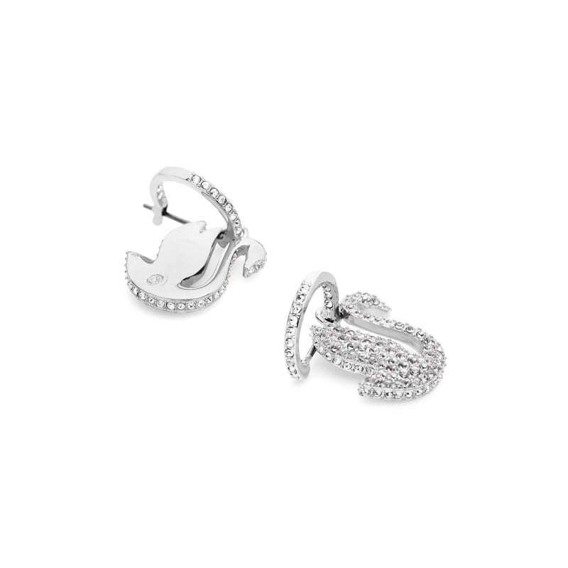 《SWAROVSKI》 5647545 Iconic Swan フープピアス