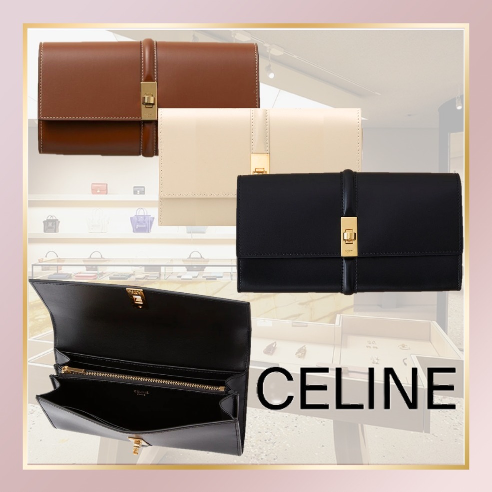 【CELINE】ラージウォレット 16（セーズ）長財布 レザー 上品