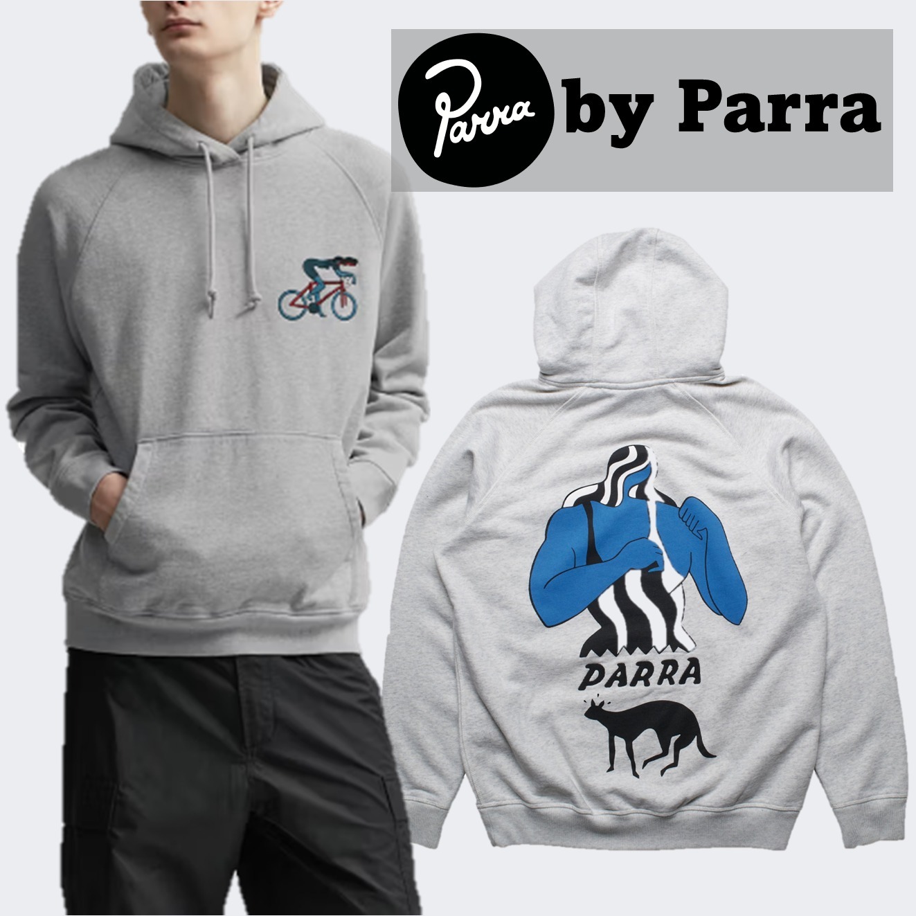 ★大人気★【by Parra】バイパラ フード付き スウェットシャツ