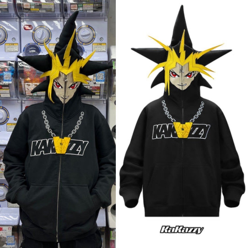 Kakazzy】Full Zip Hoodie 黒 ブラック ユニセックス