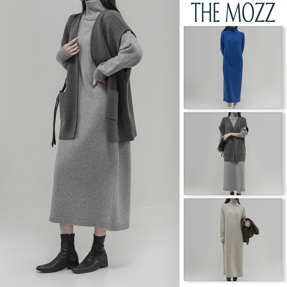 【THE MOZZ】[Premium] Wool Back Turtleneck One Piece
