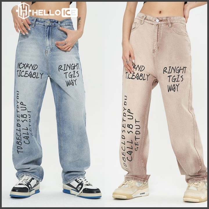 アメリカ発【HELLOICE】Loose Tie-dye Gradient Straight