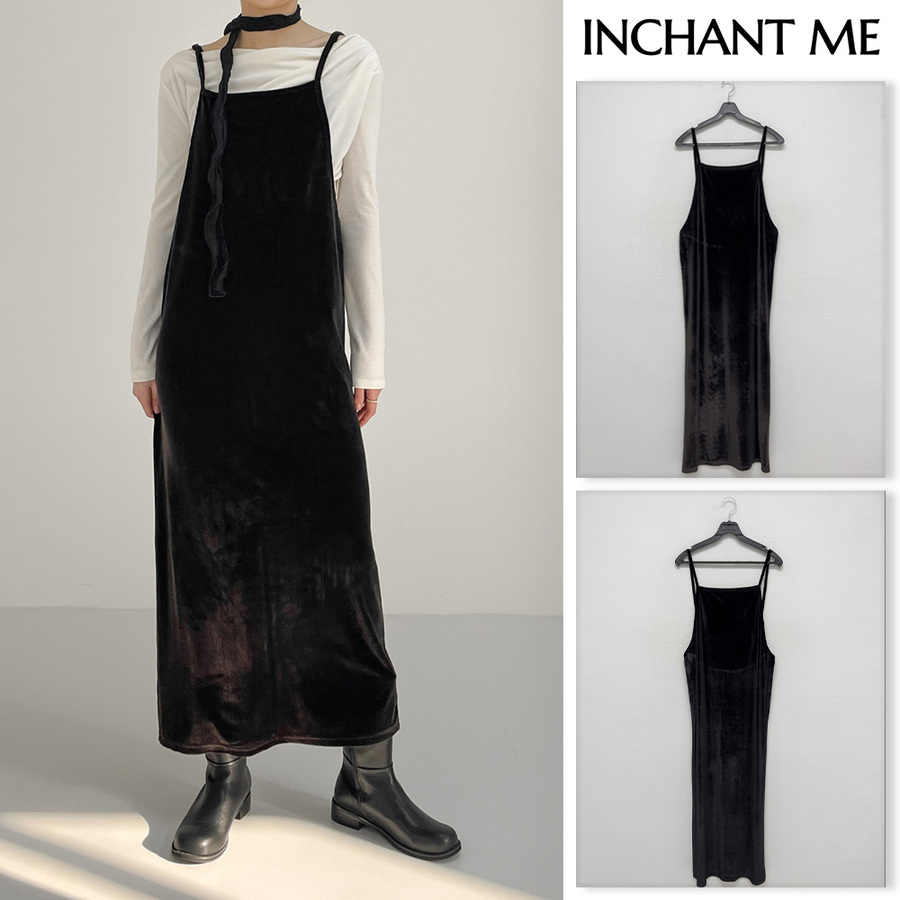 【INCHANT ME】Velour Bustier Long one Piece