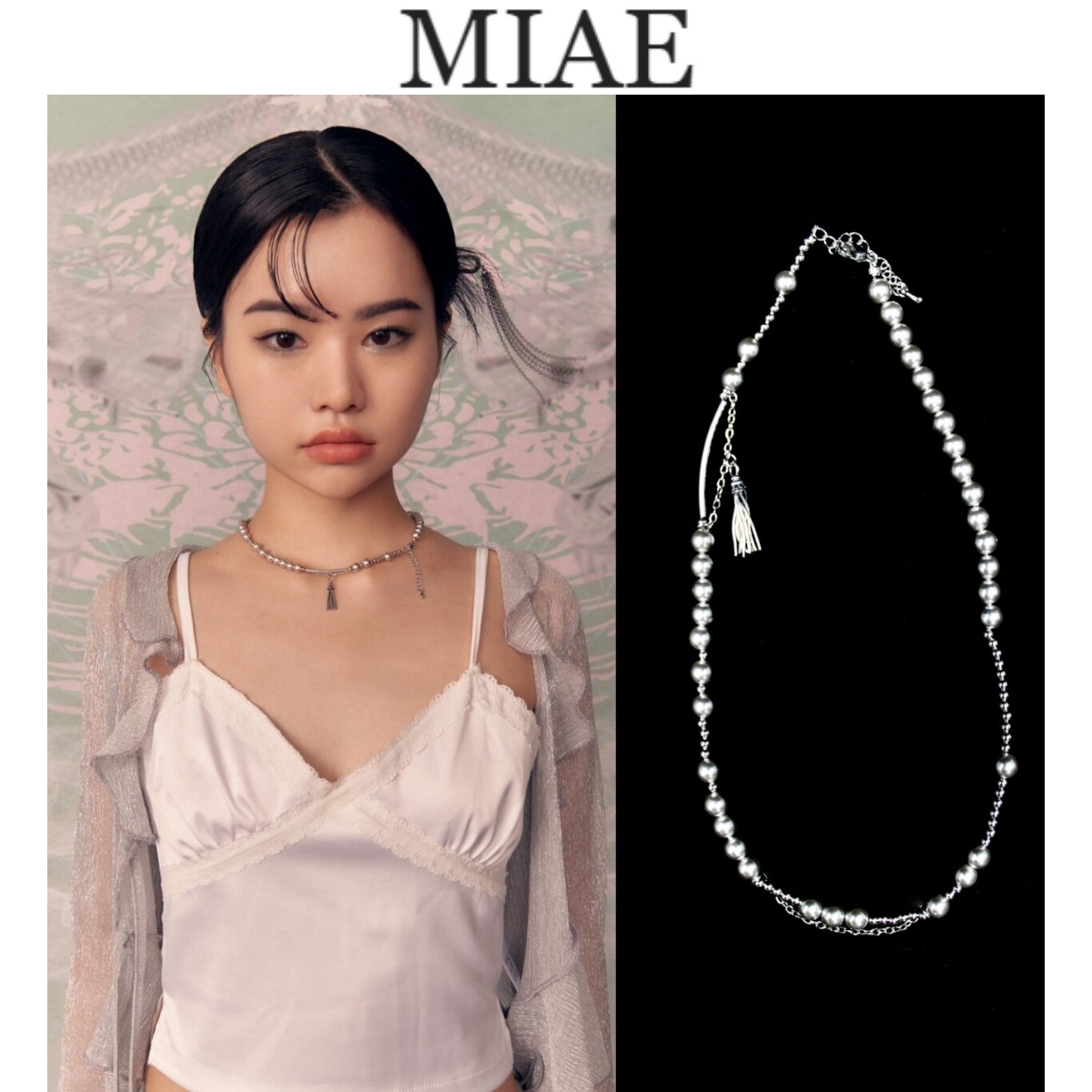 【MIAE】美愛桃源 silver tassel necklace