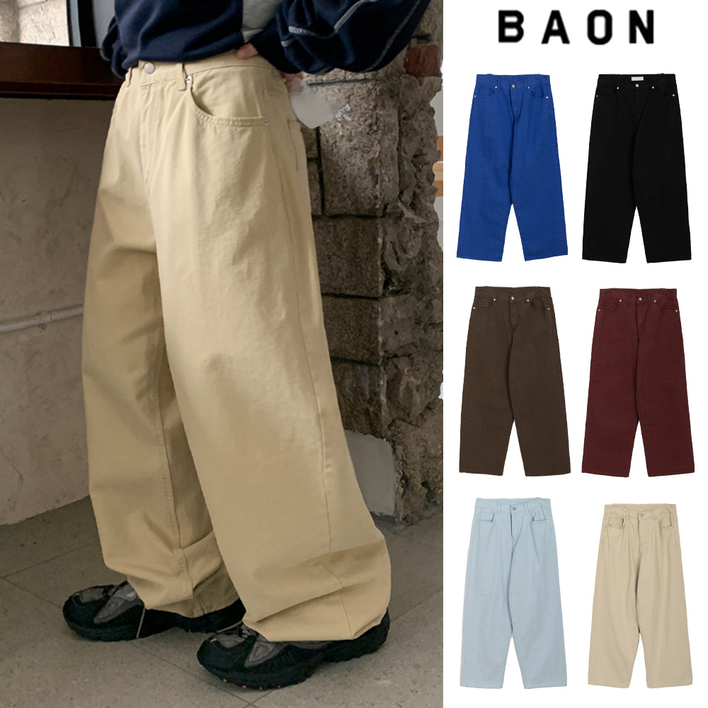 【BAON】[unisex] Poimin Burton Cotton Wide Pants