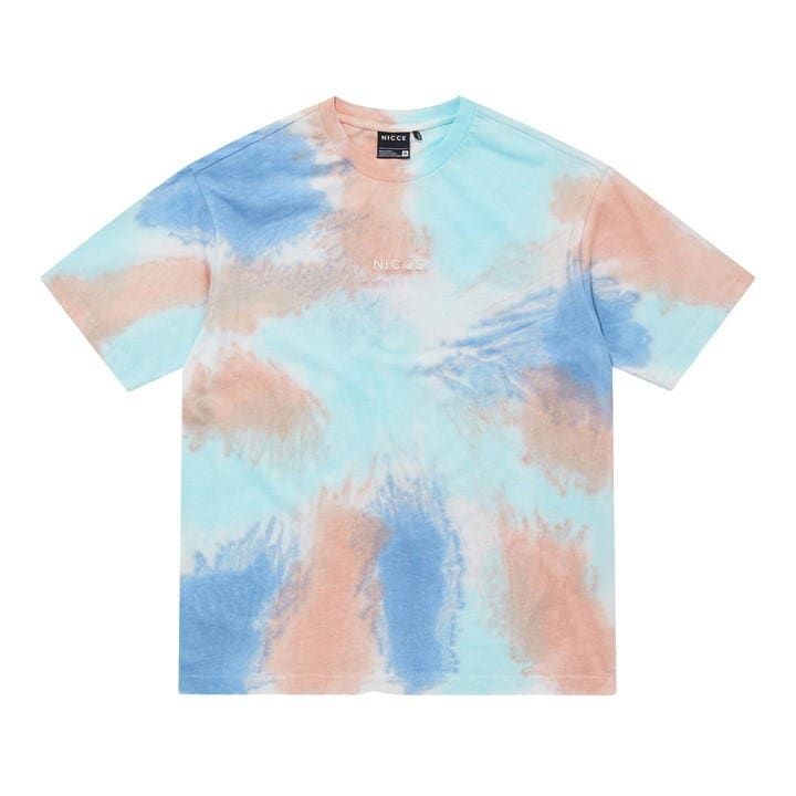 NICCE★半袖 ロゴ クルーネック トップス Tシャツ★タイダイ柄★